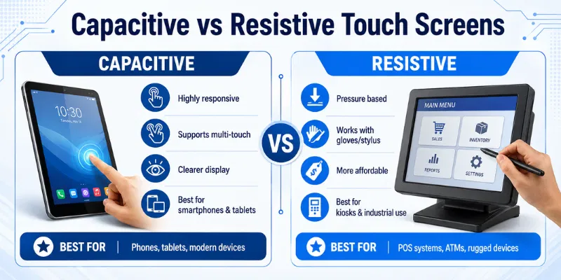 Capacitive and Resistive Touch Screens